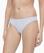 Calvin Klein Womens Intimate Lace Trim Thong Underwear,Amethyst Cream Si... - $12.35