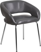 Modern Gray Leathersoft Side Reception Chair From The Fusion Series By F... - $124.93