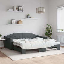 Daybed with Trundle Light Gray 39.4&quot;x74.8&quot; Fabric - £424.64 GBP