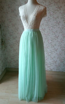 MINT GREEN Full Long Tulle Skirt Plus Size Bridesmaid Tulle Skirt Outfit image 5