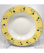 Royal Doulton Blueberry Rimmed Soup Bowl 8.5 in Pasta Yellow Blue White - £14.12 GBP