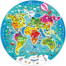 QUOKKA Round Floor Puzzles World Map for Kids Ages 2-8, 48 Pieces Floor Puzzles  - £13.69 GBP