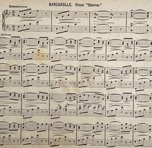 1875 Oberon Barcarolle Victorian Sheet Music Reed Organ Melodeon DWDD18 - $18.59