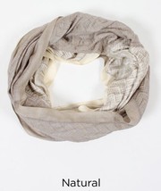Fashion Two-Tone Yarn Dye Chevron Infinity Loop Scarf 2-Circle Wrap Soft Natural - £11.24 GBP