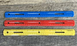 Acme Westcott 12&quot; 30cm Plastic Ruler lot of 29 includes 10 Red 10 Yellow 9 Blue - $47.41