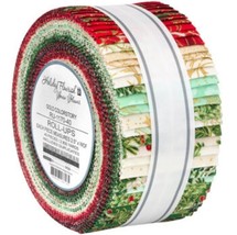 Jelly Roll Holiday Flourish Snow Flower Gold Colorstory Fabric Roll-Ups M525.45 - £31.85 GBP