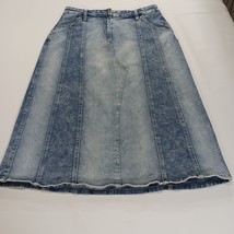 Wash Lab WL2374S Women's Wix Blue Cotton Blend Denim Skirt Size 30 image 15