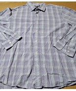 Michael Kors Gingham Cotton Poplin Dress Shirt Button Down Mens Size Large  - $13.08