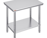 VEVOR Stainless Steel Adjustable Work Table , 35x24x31 in, 700 lbs Load ... - $80.90