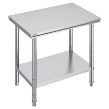 VEVOR Stainless Steel Adjustable Work Table , 35x24x31 in, 700 lbs Load ... - $80.90