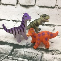 Rubber Dinosaur Action Figures Lot Of 3 Jurassic Toys Tyrannosaurus Rex - £11.89 GBP