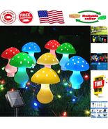 Enchanting 8 Pack Solar Mushroom Garden Lights - 50 LED Multicolor Strin... - $959.90 MXN
