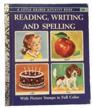 Little Golden Book Reading Writing Spelling Picture Stamps Vintage Children Used - £9.58 GBP