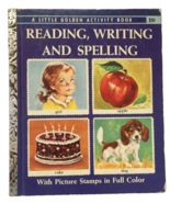 Little Golden Book Reading Writing Spelling Picture Stamps Vintage Child... - £9.58 GBP