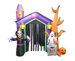 HUGE Halloween Inflatable Haunted House Arch Archway Skeleton Ghost Decoration - £168.78 GBP