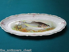 Antique Carl Tielsch CT Germany 1870-1910 Fish Porcelain oval tray ORIGINAL - £195.40 GBP