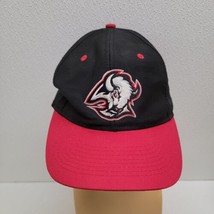 Vintage 90s Buffalo Sabres Hockey Logo Athletic SnapBack Hat Cap NHL Black Red - £38.71 GBP