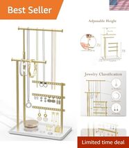 Jewelry Holder Organizer Stand - Adjustable Tall 17.5" Max, Sturdy Jewel... - $16.62