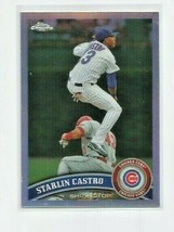 Starlin Castro (Chicago Cubs) 2011 Topps Chrome Refractor Parallel Card #17 - £3.89 GBP