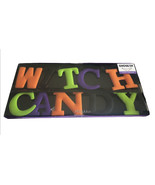 Ghoulish Halloween Witch Candy 6&#39; Long Garland Felt Black Orange Purple ... - £32.32 GBP