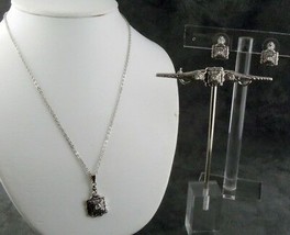 Signed Necklace Earring Pin Set Vintage Silver Tone Park Lane FREE SHIPPING - £19.47 GBP