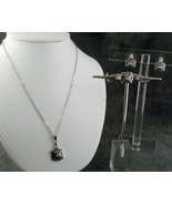 Signed Necklace Earring Pin Set Vintage Silver Tone Park Lane FREE SHIPPING - $24.50