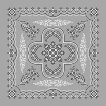 Carolina Creative Bandanna (Gray) Floral Paisley 27&quot; x 27&quot; - £6.03 GBP