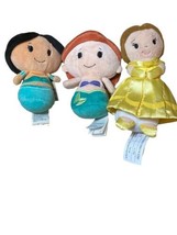 Hallmark Itty Bittys Disney Princess Ariel &amp; Jasmine Lot of 2 Plus Belle Plush - £13.37 GBP