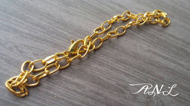 Gold Charm Bracelets Link Chain Blanks Cross Chain Jewelry Supplies 10pcs - $8.42
