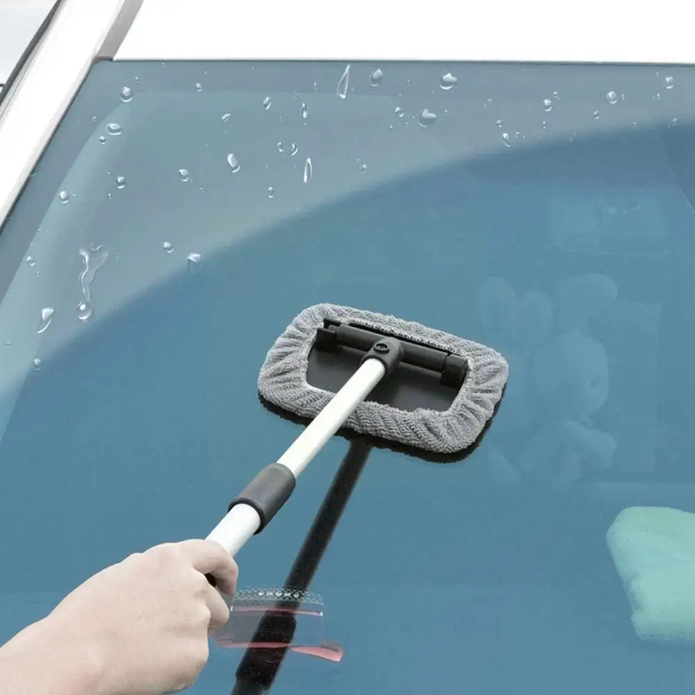 Car Window Cleaning Brush with Retractable Handle and 180-Degree Rotating Head - £17.96 GBP