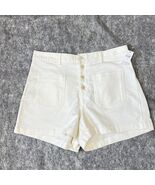 Gap Women’s White High Rise Boyfriend Shorts Size 14 Button Fly Pockets - €24,03 EUR
