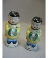 Figurine Statue Girl Boy Oriental Japanese Salt &amp; Pepper Shakers 1940-1950 - £7.84 GBP