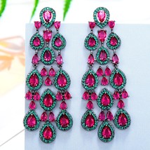 Trendy Celebrity Favorite Cubic Zirconia Women Drop Dangle Earrings for Wedding  - £35.72 GBP