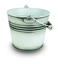 Planter With Handle, Banded Metal, Rustic White, 6-In. - $31.30 CAD