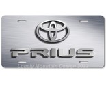 Toyota Prius &amp; Logo Inspired Art on Gray FLAT Aluminum Novelty License T... - £12.94 GBP