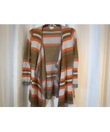 NWT Maison Jules Long Open Cardigan Sweater Striped Sz Med Org $89.50 - £5.97 GBP