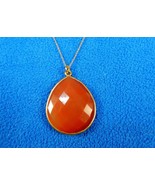 Red Onyx Teardrop Pendant Necklace LaSoula Terra Collection, 24&quot; Chain - £15.32 GBP