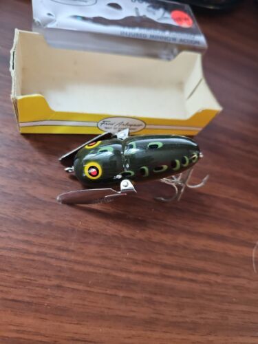 NOS Vintage Dowagiac Heddon Crazy Crawler Frog Pattern Fishing Lure - $49.50