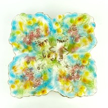Vintage Ceramic Divided Nut Candy Dish w/Birds Bright Colors Lovely Springtime - £29.96 GBP