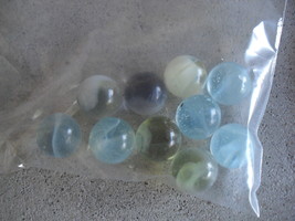 Vintage Lot of 10 Clear and Cloudy Type Glass Marbles - £14.19 GBP
