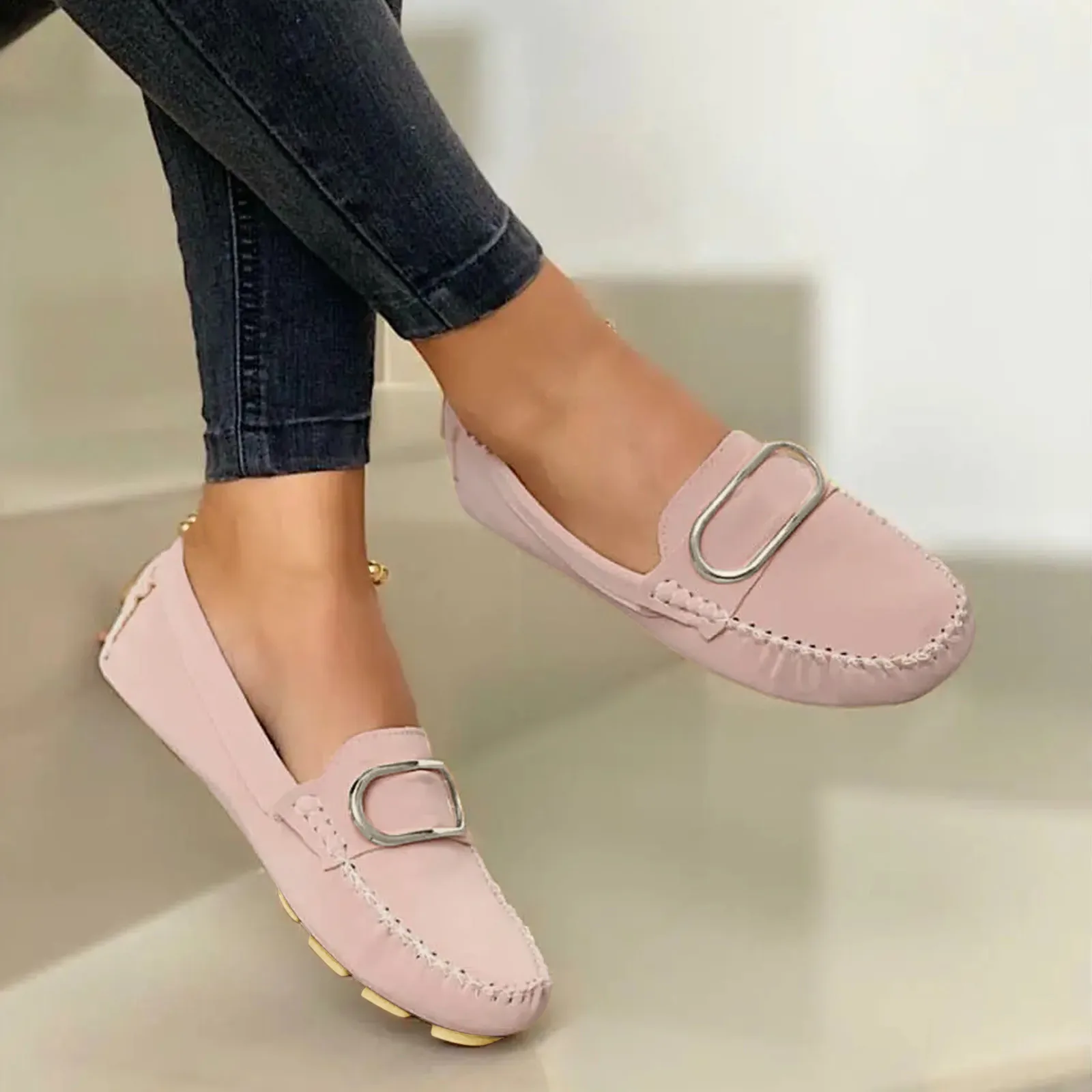 Casual Flat Shoes Women 2024 Summer New Style  Women&#39;s Single Shoes  Comfortable - £122.04 GBP