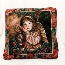 Angel Unaware Child Religious Decorative Tapestry Pillow 16&quot; Donna Richa... - $34.64