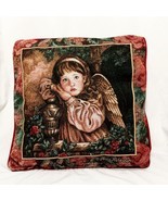 Angel Unaware Child Religious Decorative Tapestry Pillow 16" Donna Richardson - $34.64