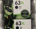 HP 63XL Black Ink Cartridges L0R43BN 2 x F6U64AN Exp 2025+ Sealed OEM Re... - £105.49 GBP