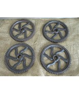 4 CAST IRON SPROCKET WHEEL GEAR PULLEY PULLY STEAMPUNK 6&quot; INDUSTRIAL RUS... - $950.18 MXN