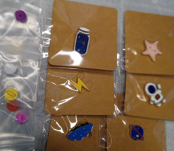 NIP Enamel Pinback Lot Stars Moons Planets Space Misc Stocking Stuffers ... - £9.58 GBP