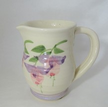 Art Pottery Fuchsia Flower Creamer Hand Thrown Earthenware Stoneware - $27.72