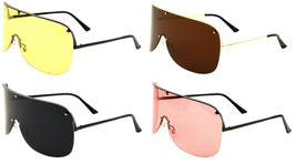 Xl Oversized Semi Rimless One Piece Shield Lens Wrap Around Sunglasses Retro Ski - $9.95