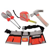 Constructive Playthings Adjustable Tool Belt with Multiple Pockets and 4 pc. Too - £43.48 GBP