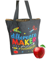 Teacher Inspired Tote Bags Grocery Reusable Cotton Bag For Women - $19.79
